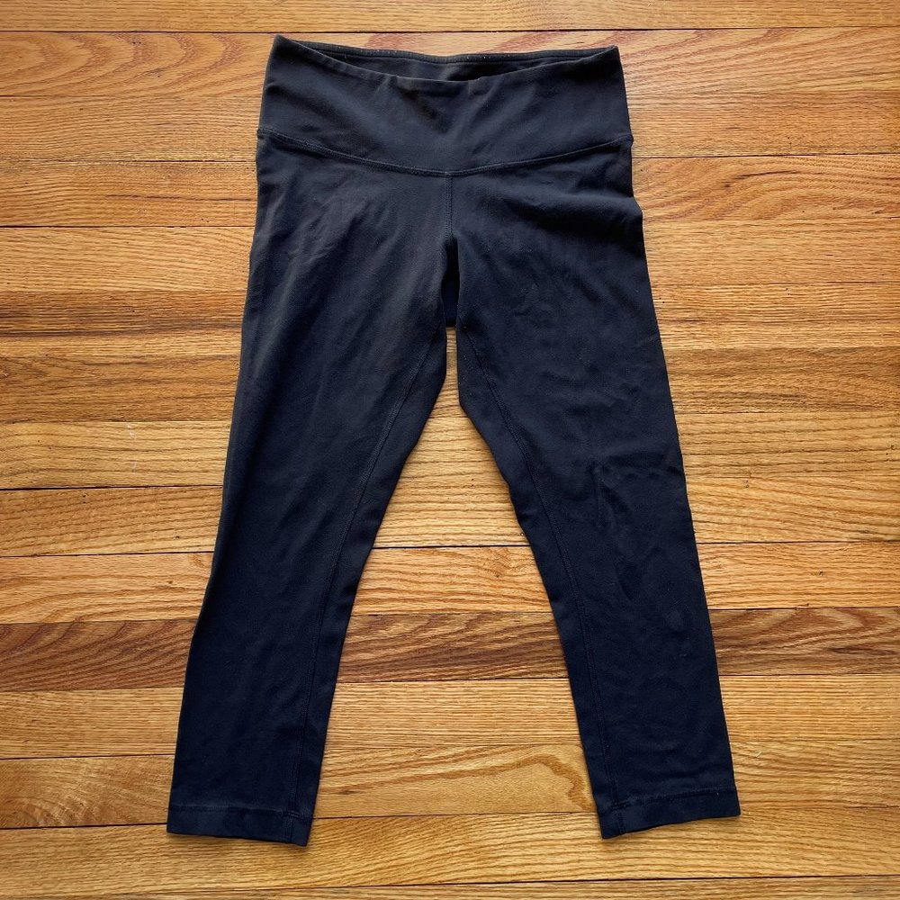 Lululemon Wunder Under Black Crop Leggings Size 4 21" Inseam